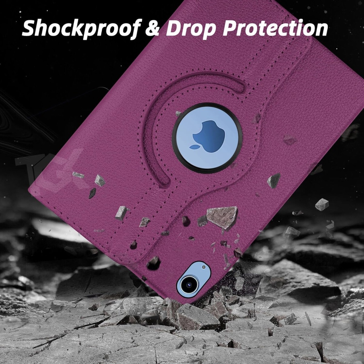 TGK Rotating Cover for Apple iPad 10th Gen 10.9 inch 2022 (A2757 / A2777 / A2696), iPad (A16) 11th Generation 2025 Black 360 Degree Leather Stand Case