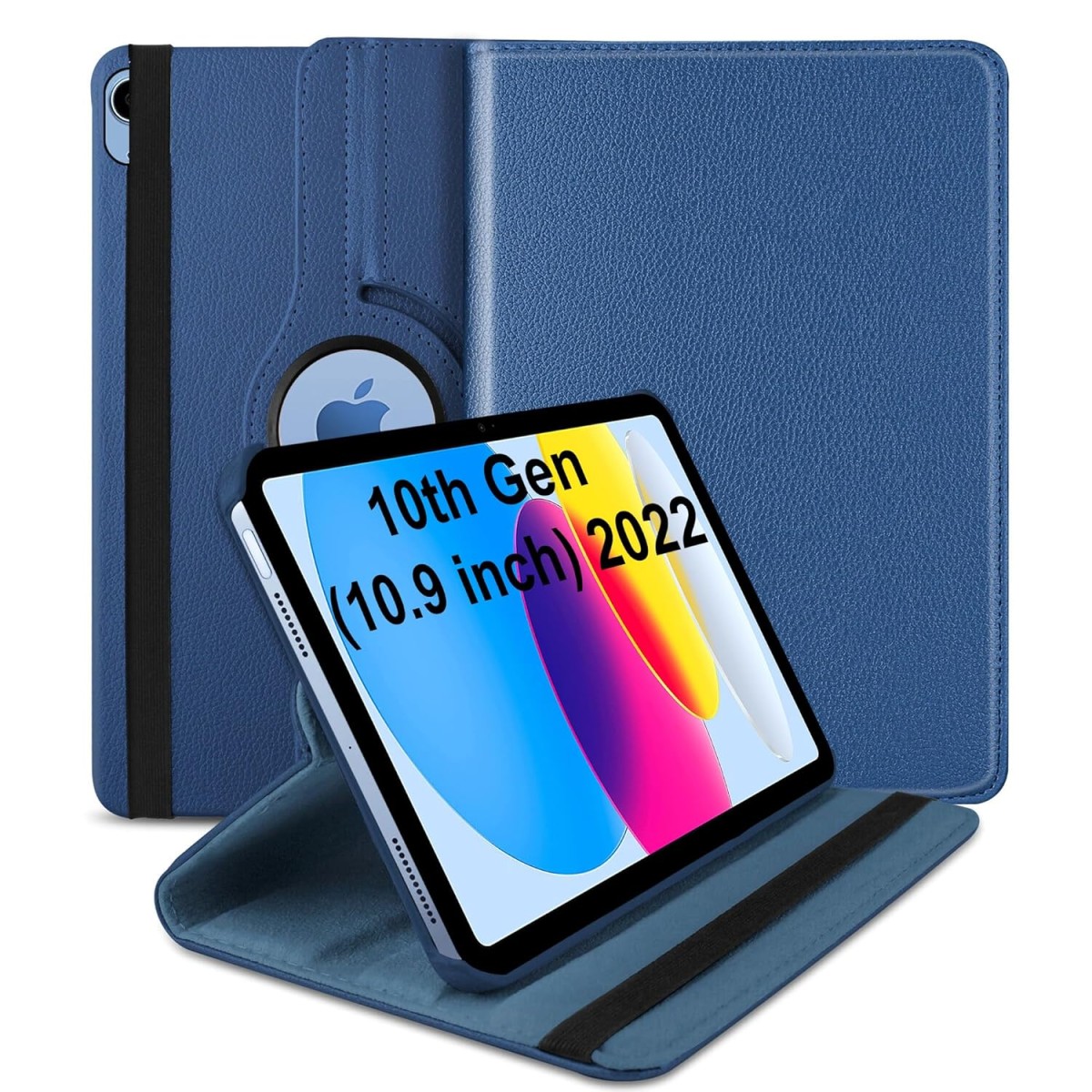 TGK Rotating Cover for Apple iPad 10th Gen 10.9 inch 2022 (A2757 / A2777 / A2696), iPad (A16) 11th Generation 2025 Black 360 Degree Leather Stand Case