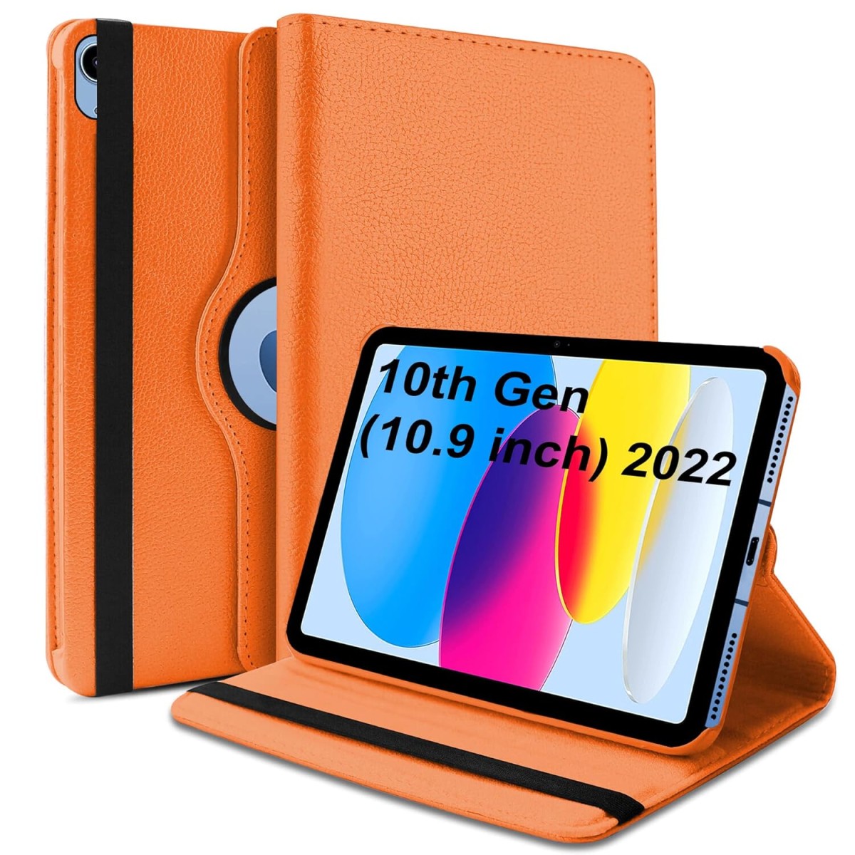 TGK Rotating Cover for Apple iPad 10th Gen 10.9 inch 2022 (A2757 / A2777 / A2696), iPad (A16) 11th Generation 2025 Black 360 Degree Leather Stand Case
