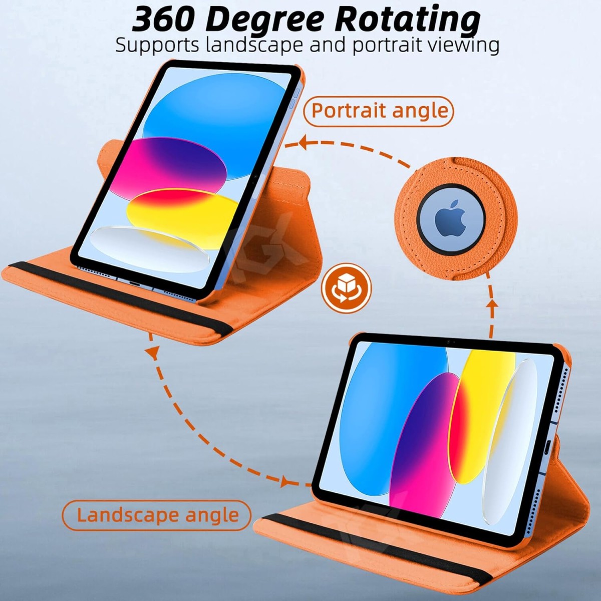 TGK Rotating Cover for Apple iPad 10th Gen 10.9 inch 2022 (A2757 / A2777 / A2696), iPad (A16) 11th Generation 2025 Black 360 Degree Leather Stand Case