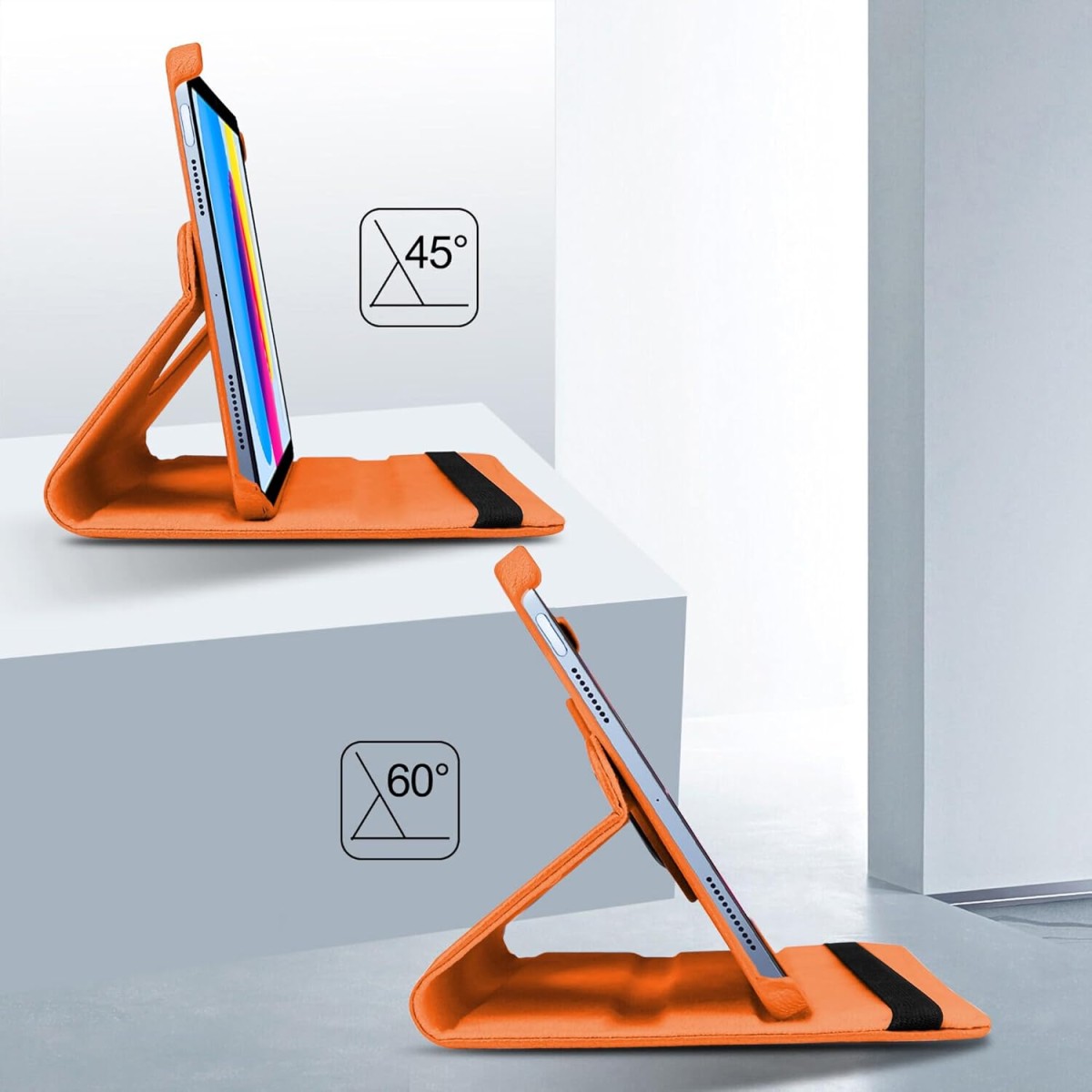 TGK Rotating Cover for Apple iPad 10th Gen 10.9 inch 2022 (A2757 / A2777 / A2696), iPad (A16) 11th Generation 2025 Black 360 Degree Leather Stand Case