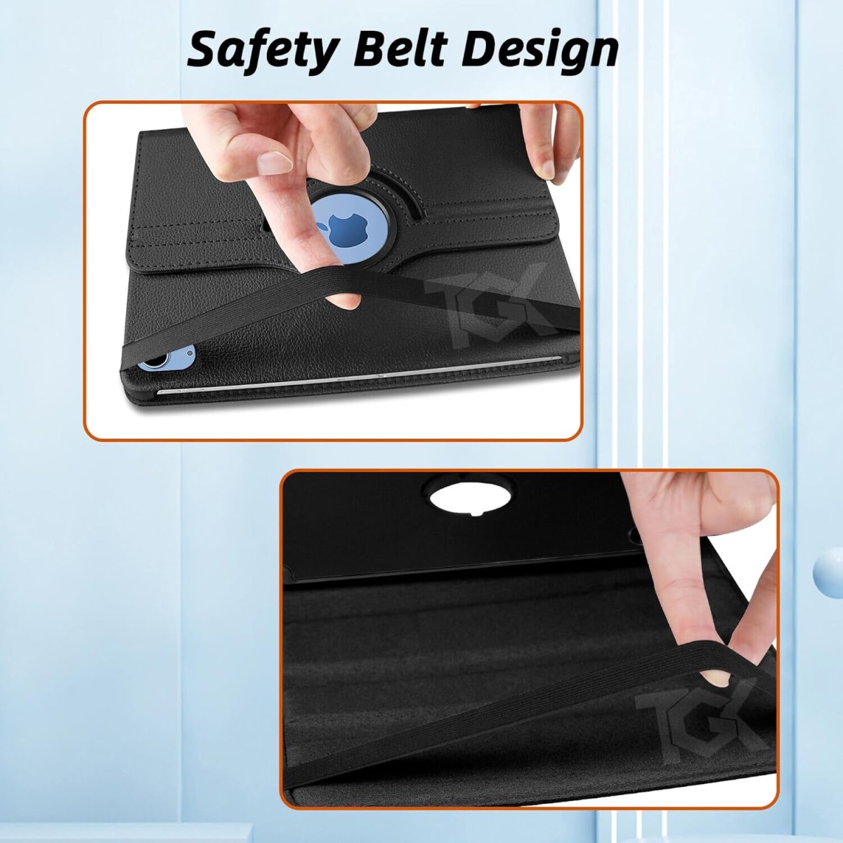 TGK Rotating Cover for Apple iPad 10th Gen 10.9 inch 2022 (A2757 / A2777 / A2696), iPad (A16) 11th Generation 2025 Black 360 Degree Leather Stand Case