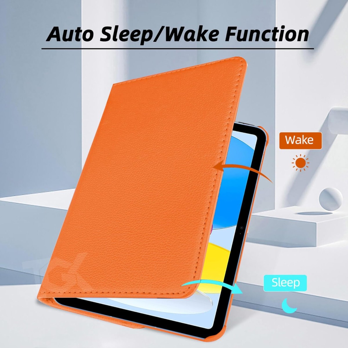 TGK Rotating Cover for Apple iPad 10th Gen 10.9 inch 2022 (A2757 / A2777 / A2696), iPad (A16) 11th Generation 2025 Black 360 Degree Leather Stand Case