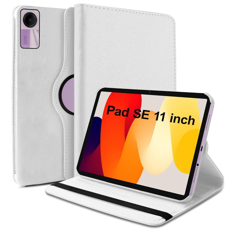 TGK Rotating Cover for Redmi Pad SE 11 inch 360 Degree Leather Flip Case (White) TGK Rotating Cover for Redmi Pad SE 11 inch 360 Degree Leather Flip Case (White)