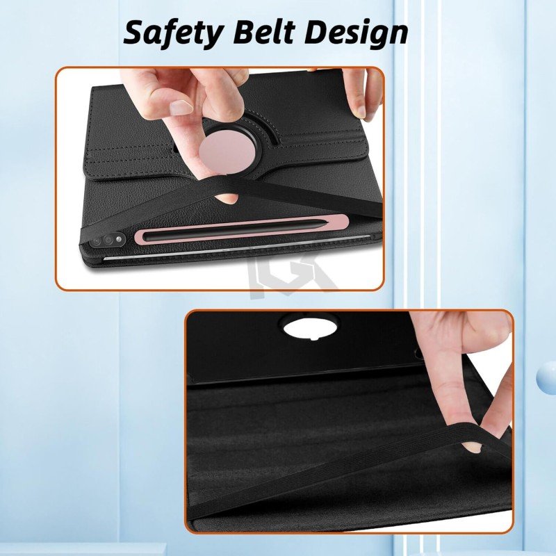 TGK Rotating Cover for Samsung Galaxy Tab S8+ 12.4 inch Leather Flip Case Cover Black TGK Rotating Cover for Samsung Galaxy Tab S8+ 12.4 inch Leather Flip Case Cover Black