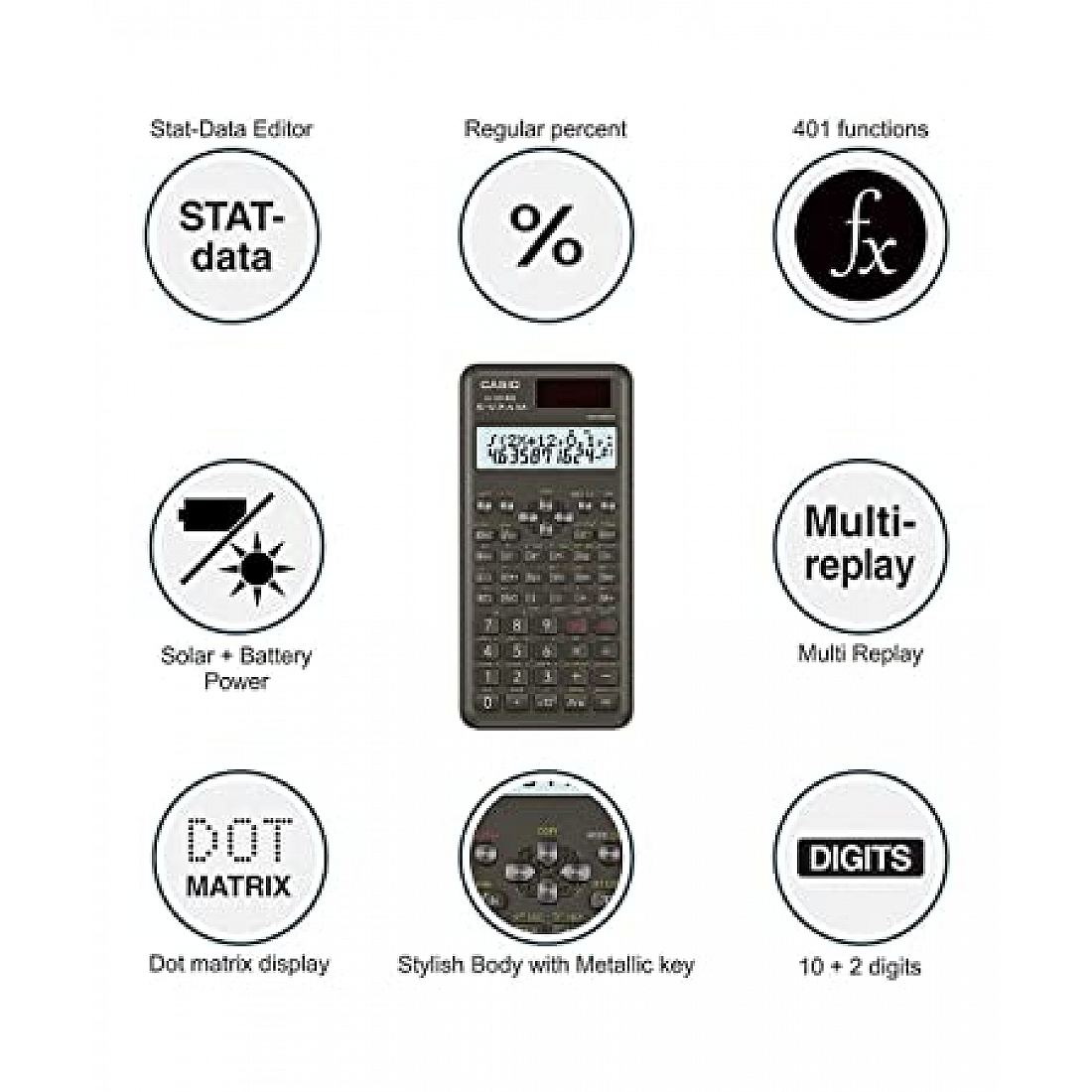 Casio FX-991MS 2nd Gen Non-Programmable Scientific Calculator, 401 ...