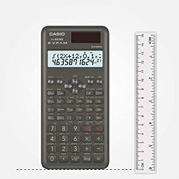 Casio FX-991MS 2nd Gen Non-Programmable Scientific Calculator, 401 Functions and 2-line Display, Black Casio FX-991MS 2nd Gen Non-Programmable Scientific Calculator, 401 Functions and 2-line Display, Black