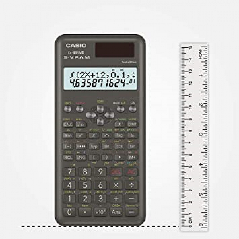 Casio FX-991MS 2nd Gen Non-Programmable Scientific Calculator, 401 Functions and 2-line Display, Black