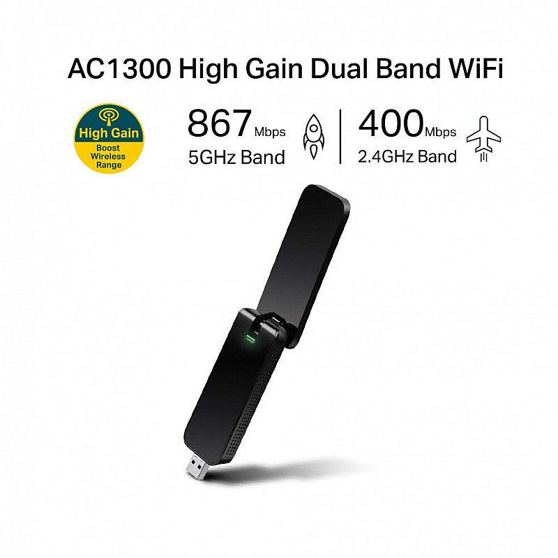 TP-Link Archer T4U AC1300 Wireless Dual Band USB Adapter Black