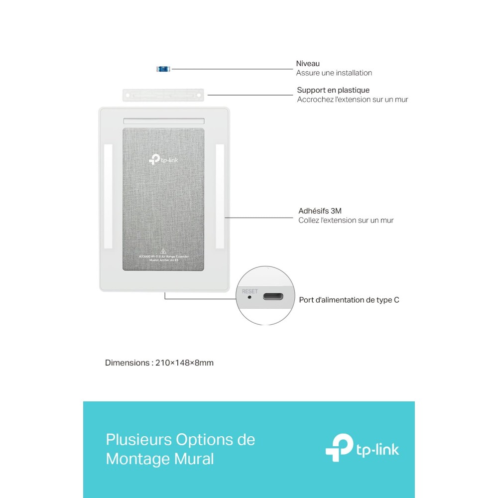 TP-Link AX3000 Wall-Mounted Wi-Fi 6 Router Archer Air R5 | Ultra-Thin & Compact | Dual Band Wi-Fi | Smart Beamforming Antennas | EasyMesh Compatible | Mounting Materials Included | Homeshield, VPN