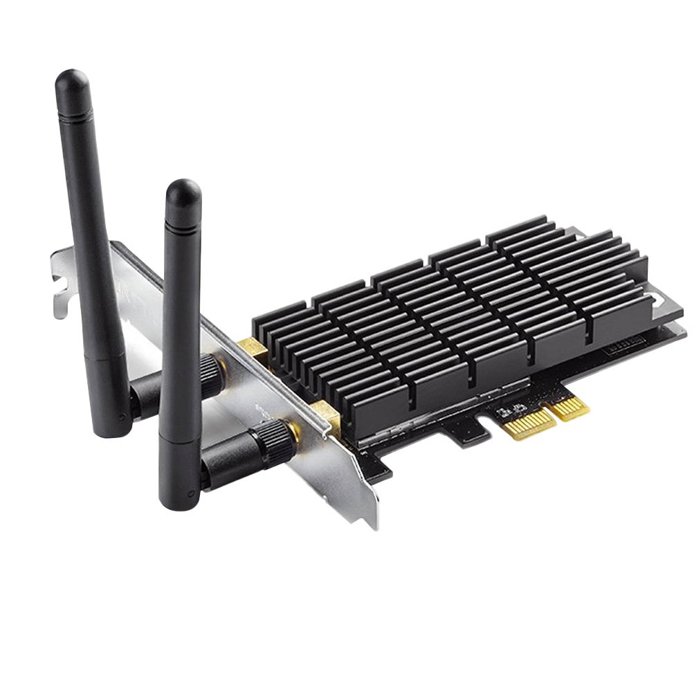 TP-Link Ac1300 Wi-Fi WiFi Pcie Card(Archer T6E)-2.4G/5G Dual Band Wireless Pci Express Adapter, Low Profile, Long Range, Heat Sink Technology, Supports Windows 10/8.1/8/7/Xp,Black