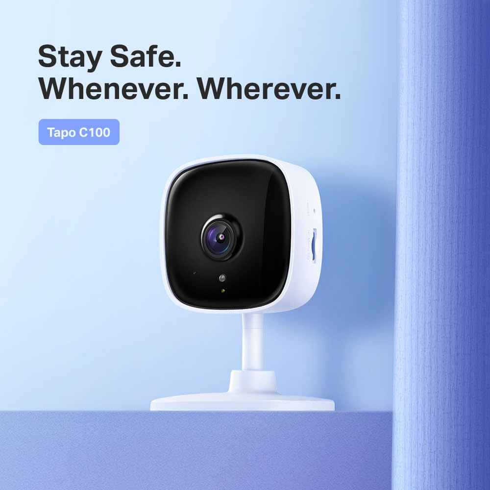 TP-Link Tapo 2MP 1080p Full HD Home Security Wi-Fi Smart Camera| Alexa Enabled| 2-Way Audio| Night Vision| Motion Detection| Sound and Light Alarm| Indoor CCTV (Tapo C100) White TP-Link Tapo 2MP 1080p Full HD Home Security Wi-Fi Smart Camera| Alexa Enabled| 2-Way Audio| Night Vision| Motion Detection| Sound and Light Alarm| Indoor CCTV (Tapo C100) White
