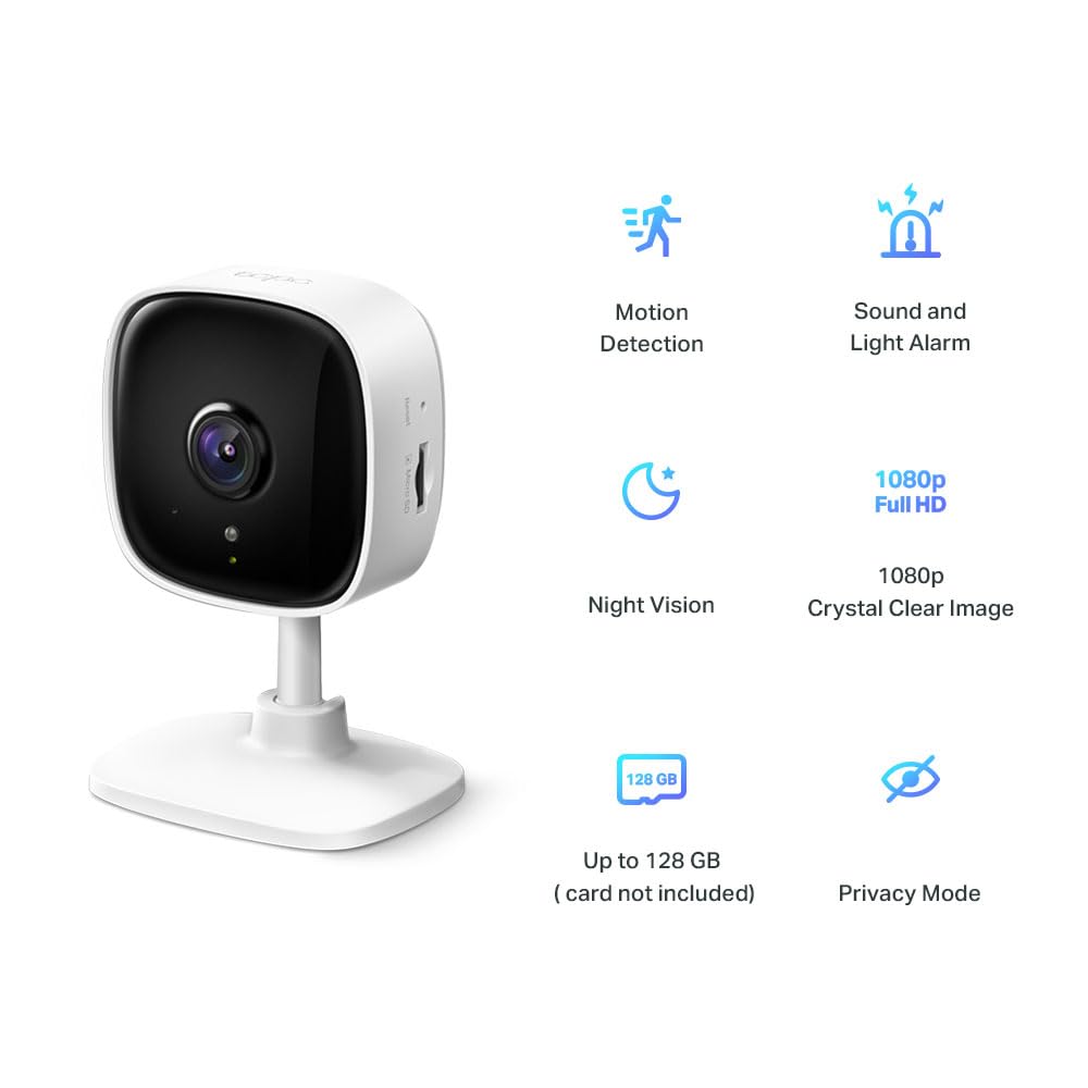 TP-Link Tapo 2MP 1080p Full HD Home Security Wi-Fi Smart Camera| Alexa Enabled| 2-Way Audio| Night Vision| Motion Detection| Sound and Light Alarm| Indoor CCTV (Tapo C100) White TP-Link Tapo 2MP 1080p Full HD Home Security Wi-Fi Smart Camera| Alexa Enabled| 2-Way Audio| Night Vision| Motion Detection| Sound and Light Alarm| Indoor CCTV (Tapo C100) White