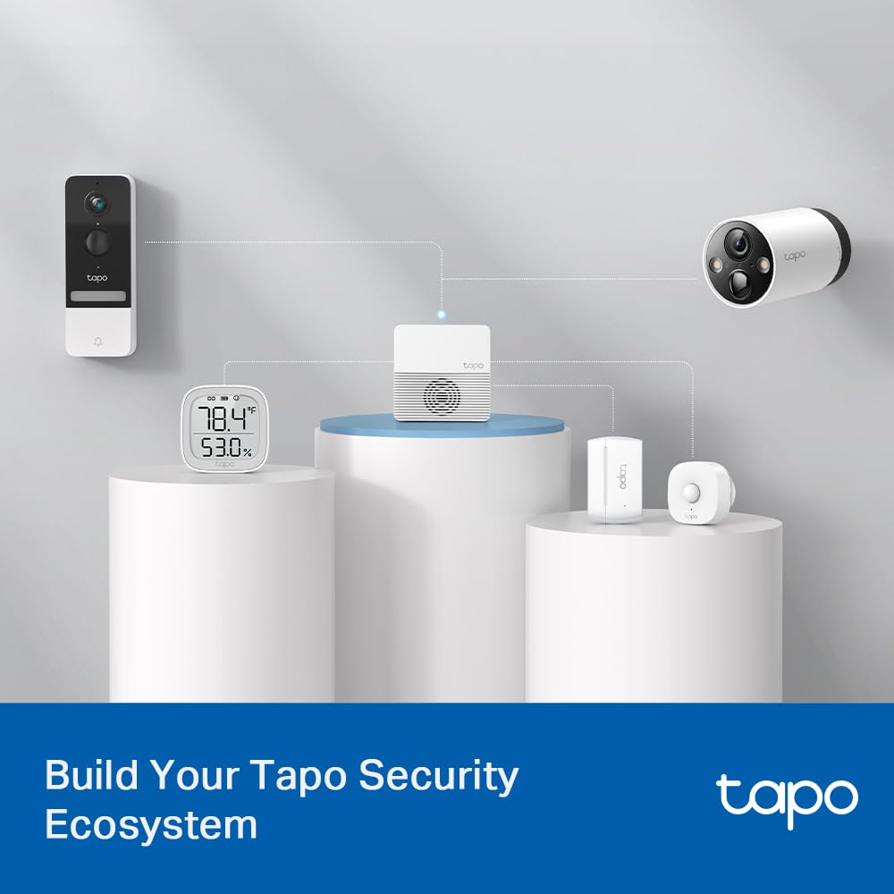 TP-Link Tapo Smart Hub with Built-In Chime, REQUIRES 2.4GHz Wi-Fi, Connect up to 64 Smart + 4 Camera Devices, Sub-1G Low-Power Wireless Protocol, 512GB Local Storage, Tapo H200