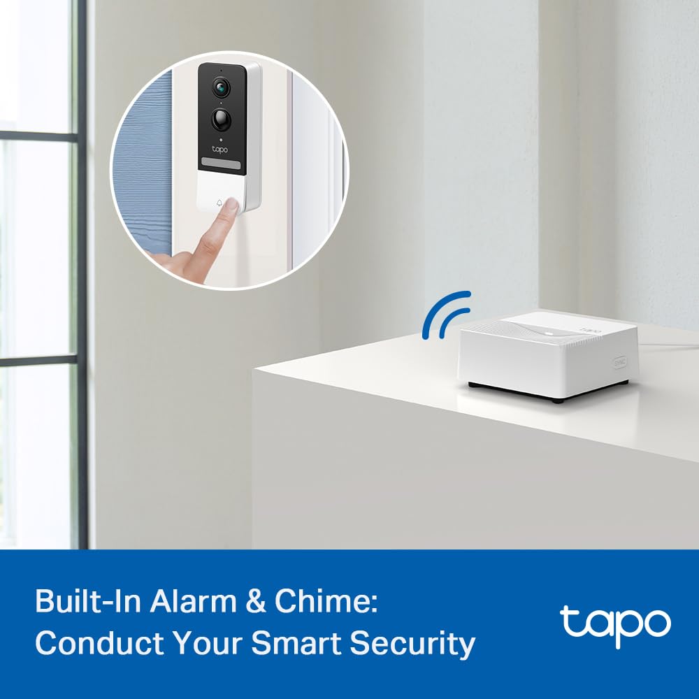 TP-Link Tapo Smart Hub with Built-In Chime, REQUIRES 2.4GHz Wi-Fi, Connect up to 64 Smart + 4 Camera Devices, Sub-1G Low-Power Wireless Protocol, 512GB Local Storage, Tapo H200