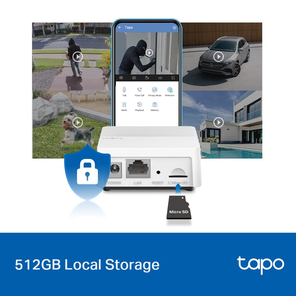TP-Link Tapo Smart Hub with Built-In Chime, REQUIRES 2.4GHz Wi-Fi, Connect up to 64 Smart + 4 Camera Devices, Sub-1G Low-Power Wireless Protocol, 512GB Local Storage, Tapo H200