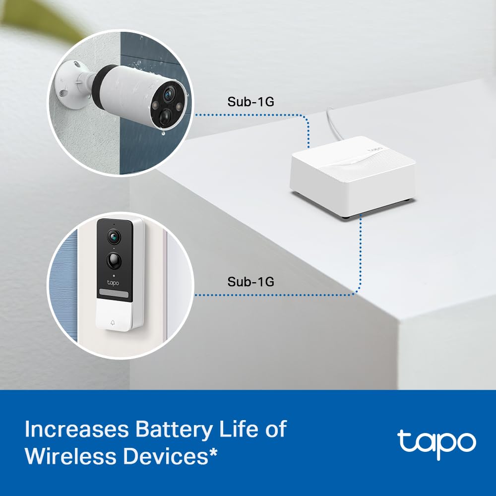 TP-Link Tapo Smart Hub with Built-In Chime, REQUIRES 2.4GHz Wi-Fi, Connect up to 64 Smart + 4 Camera Devices, Sub-1G Low-Power Wireless Protocol, 512GB Local Storage, Tapo H200