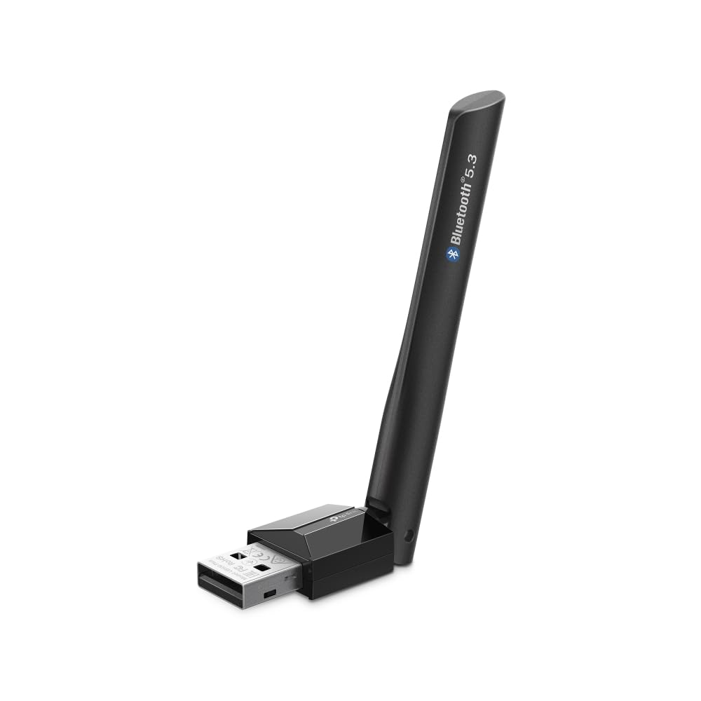 TP-Link UB500 Plus USB Bluetooth 5.3 Adapter, Mini, Plug and Play, Long Range Antenna, Supports Win 7/8.1/10/11, for Desktop, Laptop, Mouse, Keyboard, Printers, Headsets,Speakers, PS4/Xbox Controllers