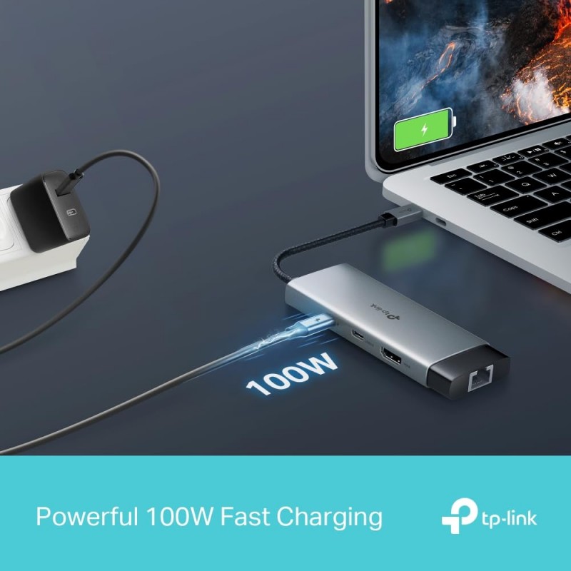TP-Link UH9120C USB Type-C 9 in 1 Hub|Multiport USB-C Adapter Dongle Docking Station|4K 60Hz HDMI|1 Gbps ethernet|SD & microSD UHS-I|USB-C, 3× USB-A Data Ports|100W Fast Charging|Plug and Play TP-Link UH9120C USB Type-C 9 in 1 Hub|Multiport USB-C Adapter Dongle Docking Station|4K 60Hz HDMI|1 Gbps ethernet|SD & microSD UHS-I|USB-C, 3× USB-A Data Ports|100W Fast Charging|Plug and Play