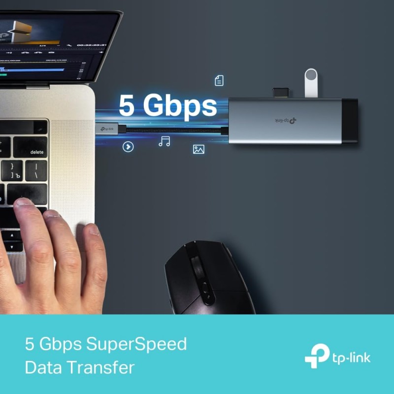 TP-Link UH9120C USB Type-C 9 in 1 Hub|Multiport USB-C Adapter Dongle Docking Station|4K 60Hz HDMI|1 Gbps ethernet|SD & microSD UHS-I|USB-C, 3× USB-A Data Ports|100W Fast Charging|Plug and Play TP-Link UH9120C USB Type-C 9 in 1 Hub|Multiport USB-C Adapter Dongle Docking Station|4K 60Hz HDMI|1 Gbps ethernet|SD & microSD UHS-I|USB-C, 3× USB-A Data Ports|100W Fast Charging|Plug and Play