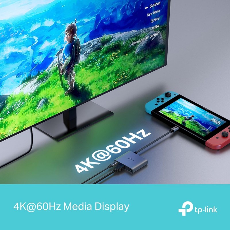 TP-Link USB Type-C 6-Port Hub with a 4K@60Hz HDMI, 1 Gbps ethernet, 1× USB-C Data Ports, 2× USB-A Data Ports, Powerful 100W Fast Charging, Stable Connection, Plug & Play (UH6120C)