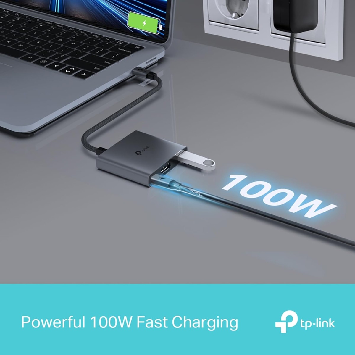 TP-Link USB Type-C 6-Port Hub with a 4K@60Hz HDMI, 1 Gbps ethernet, 1× USB-C Data Ports, 2× USB-A Data Ports, Powerful 100W Fast Charging, Stable Connection, Plug & Play (UH6120C)