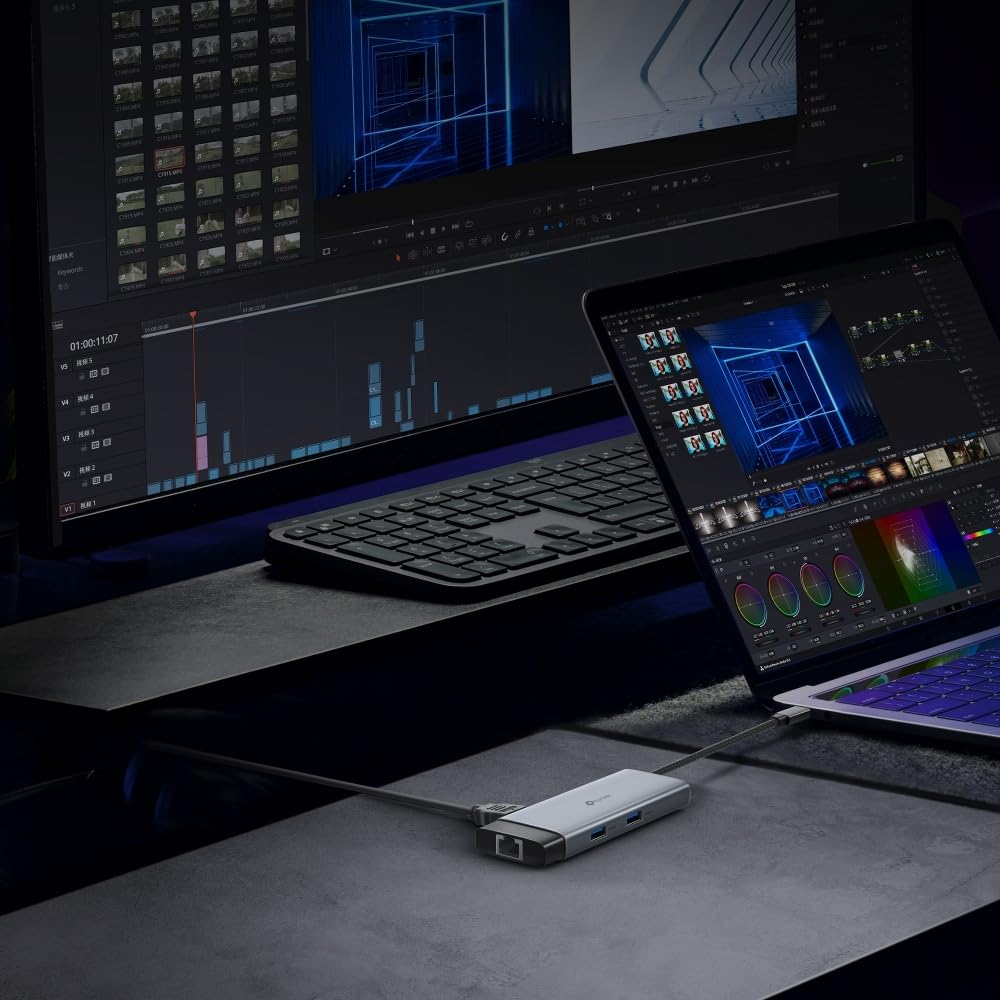 TP-Link USB Type-C 6-Port Hub with a 4K@60Hz HDMI, 1 Gbps ethernet, 1× USB-C Data Ports, 2× USB-A Data Ports, Powerful 100W Fast Charging, Stable Connection, Plug & Play (UH6120C)