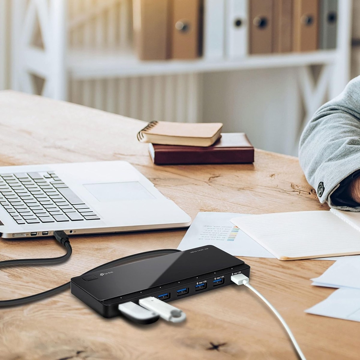 TP-Link USB Type-C 6-Port Hub with a 4K@60Hz HDMI, 1 Gbps ethernet, 1× USB-C Data Ports, 2× USB-A Data Ports, Powerful 100W Fast Charging, Stable Connection, Plug & Play (UH6120C)