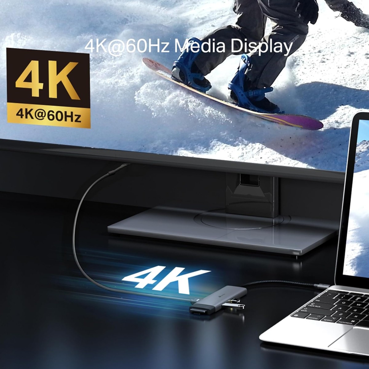 TP-Link USB Type-C 6-Port Hub with a 4K@60Hz HDMI, 1 Gbps ethernet, 1× USB-C Data Ports, 2× USB-A Data Ports, Powerful 100W Fast Charging, Stable Connection, Plug & Play (UH6120C)