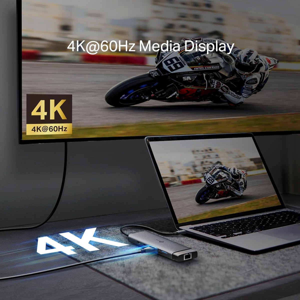 TP-Link USB Type-C 6-Port Hub with a 4K@60Hz HDMI, 1 Gbps ethernet, 1× USB-C Data Ports, 2× USB-A Data Ports, Powerful 100W Fast Charging, Stable Connection, Plug & Play (UH6120C)