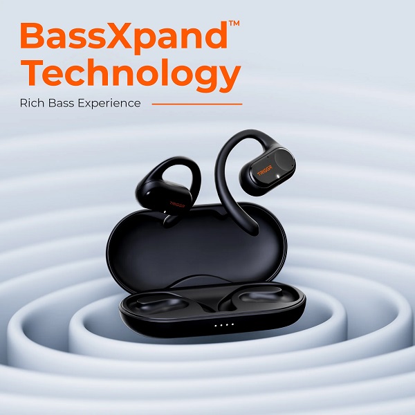 TRIGGR Ergobuds 1 OWS with FocalWave Tech, 48Hr Battery, Quad Mic ENC, Rapid Pair, v5.4 Bluetooth  (Black, True Wireless)