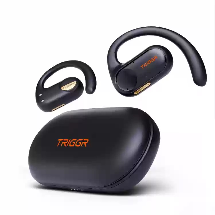 TRIGGR Ergobuds 1 OWS with FocalWave Tech, 48Hr Battery, Quad Mic ENC, Rapid Pair, v5.4 Bluetooth  (Black, True Wireless)