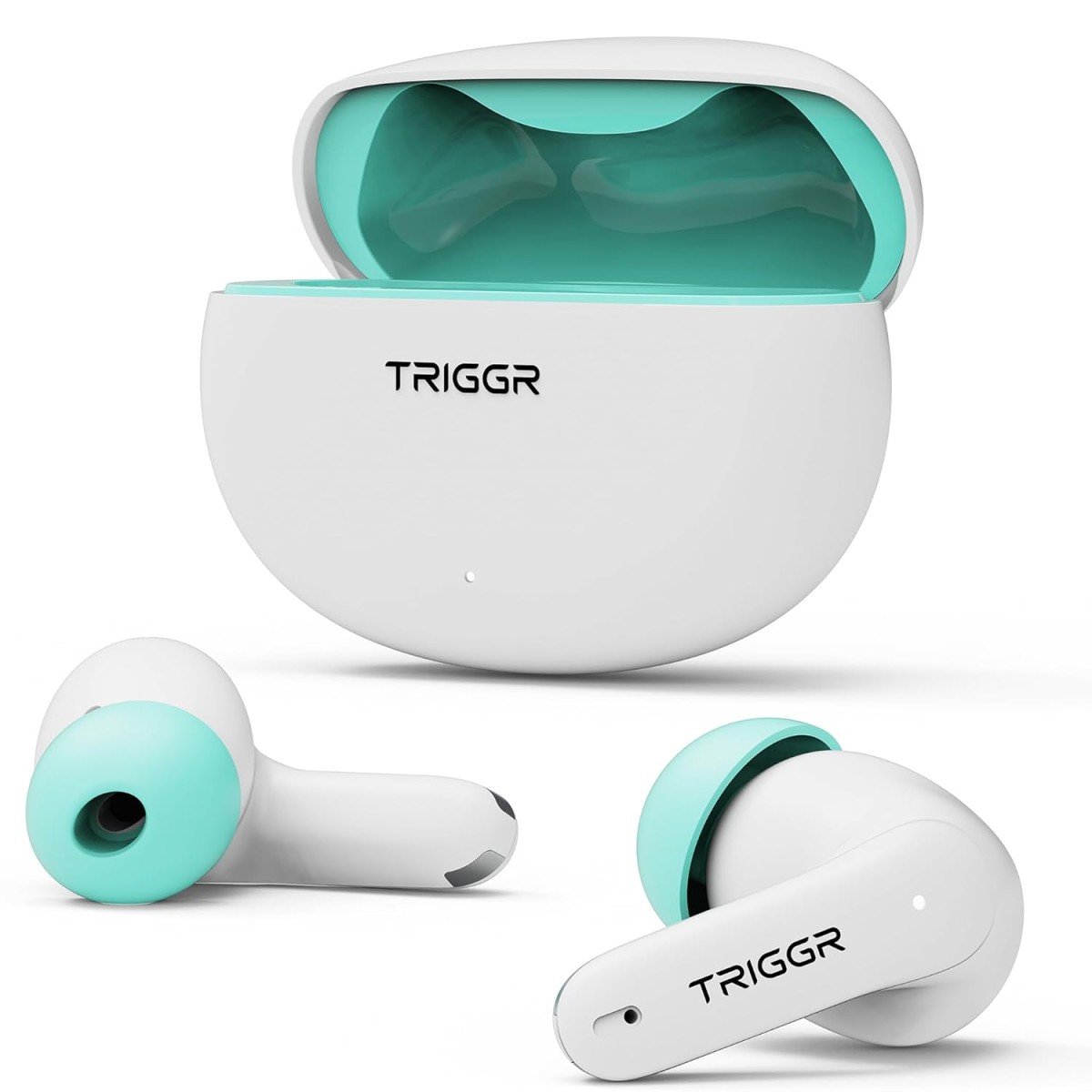 TRIGGR Ultrabuds N3 with Crisp Calling, 50H Playtime, 13mm Drivers, BassXpand Bluetooth (Pearl Blue, in The Ear)