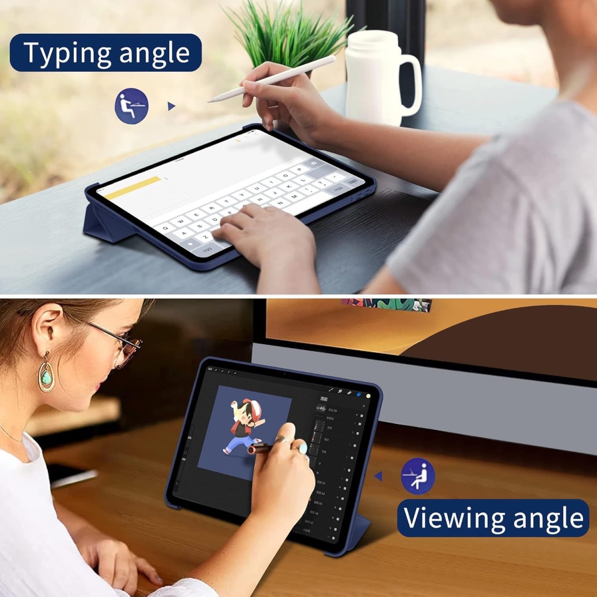 Tablet Case Cover for Apple iPad Pro 9.7 inch (1st Gen) [Auto Sleep/Wake Cover] [Trifold Stand] - Blue