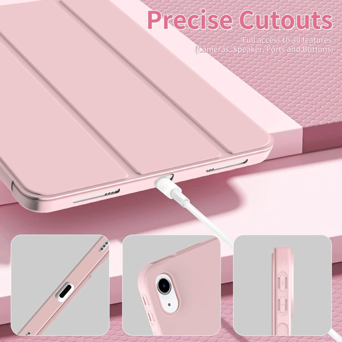 Tablet Case Cover for Apple iPad mini 7.9 inch (1st,2nd,3rd,4th,5th Gen) [Auto Sleep/Wake Cover] [Trifold Stand] - Pink
