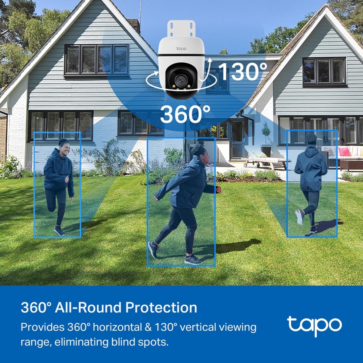 Tapo TP-Link 2K 3MP 1296P Outdoor Pan/Tilt Security Wi-Fi Camera, IP65 Weatherproof, Motion Detection, 360 C510W