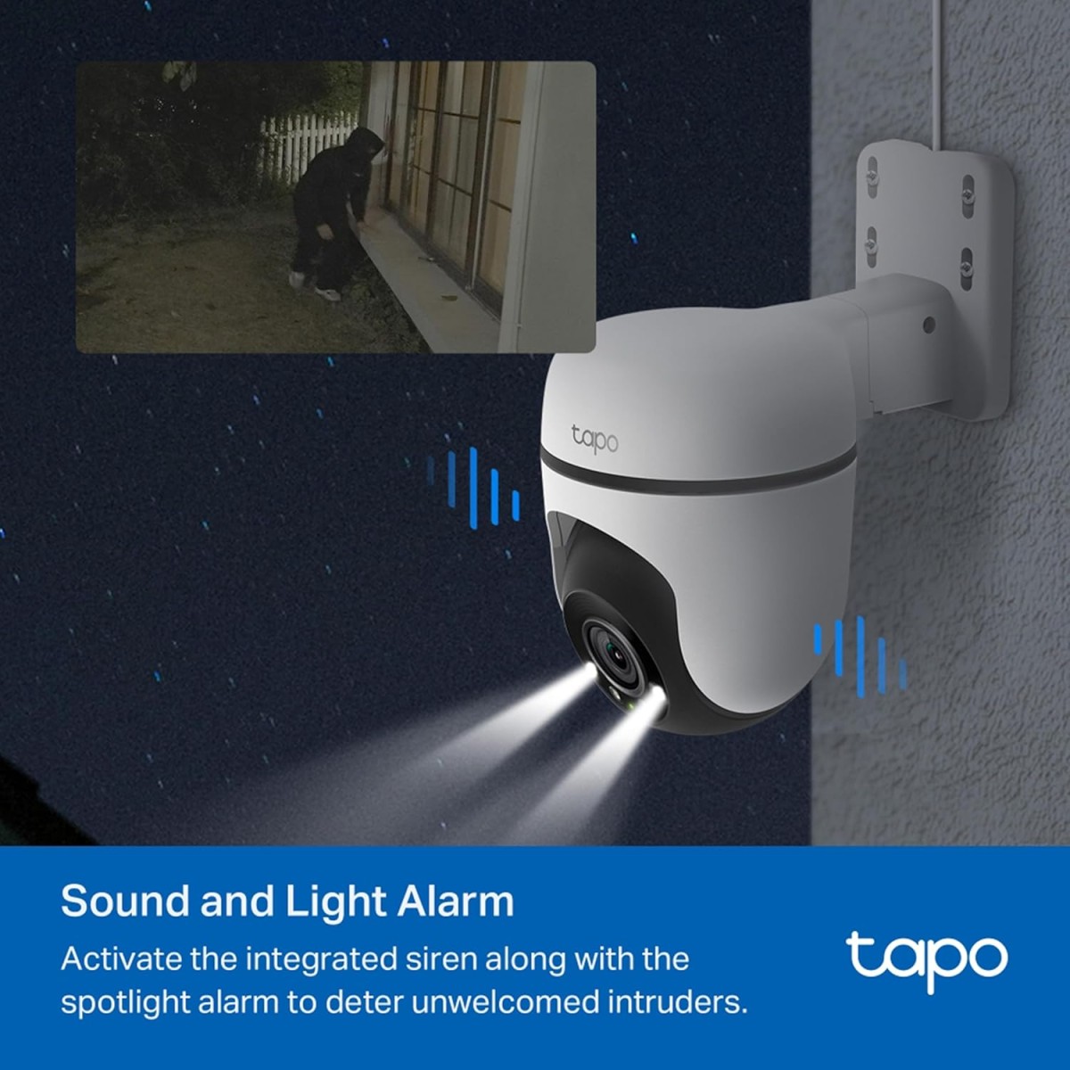 Tapo TP-Link 2K 3MP 1296P Outdoor Pan/Tilt Security Wi-Fi Camera, IP65 Weatherproof, Motion Detection, 360 C510W