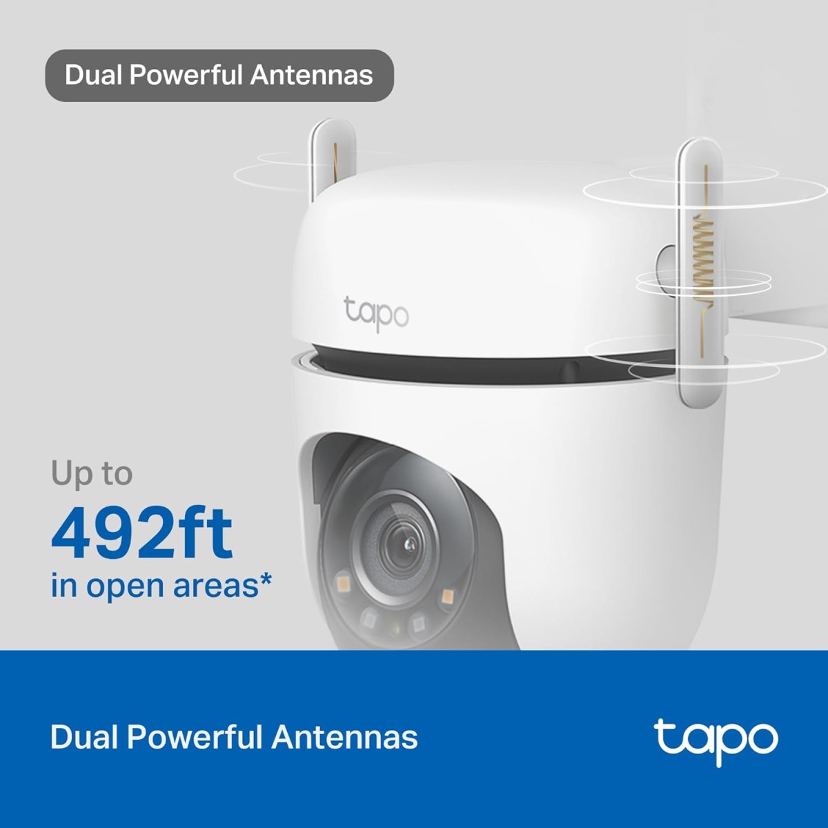Tapo TP-Link 2K 3MP 1296P Outdoor Pan/Tilt Security Wi-Fi Camera, IP65 Weatherproof, Motion Detection, 360 C510W
