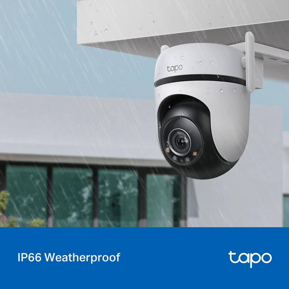 Tapo TP-Link 2K 3MP 1296P Outdoor Pan/Tilt Security Wi-Fi Camera, IP65 Weatherproof, Motion Detection, 360 C510W