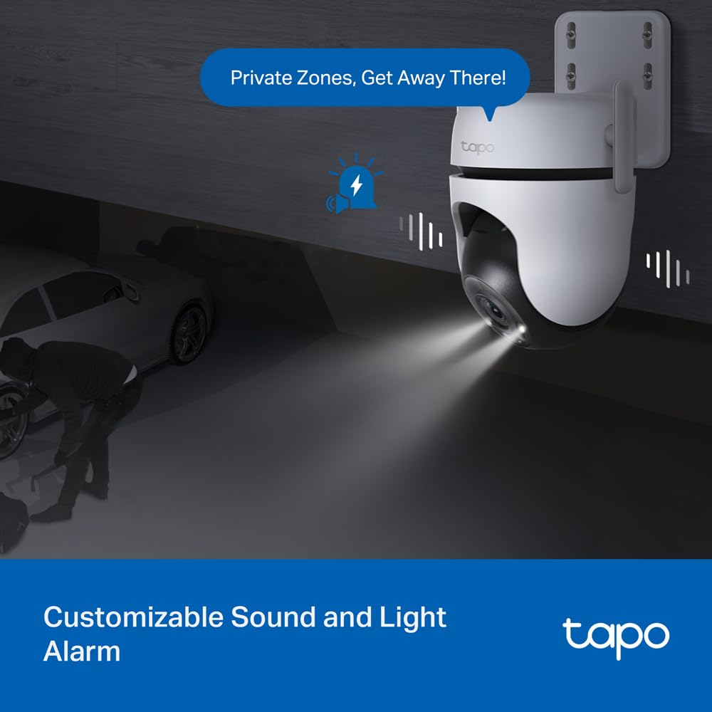 Tapo TP-Link 2K 3MP 1296P Outdoor Pan/Tilt Security Wi-Fi Camera, IP65 Weatherproof, Motion Detection, 360 C510W