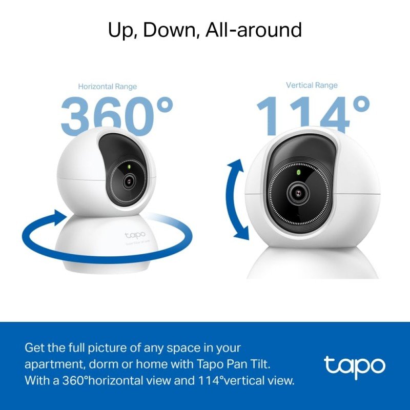 Tapo TP-Link C200 360° 2MP 1080p Full HD Pan/Tilt Home Security Wi-Fi Smart Camera| Alexa Enabled| 2-Way Audio| Night Vision| Motion Detection| Sound and Light Alarm| Indoor CCTV White- Tapo TP-Link C200 360° 2MP 1080p Full HD Pan/Tilt Home Security Wi-Fi Smart Camera| Alexa Enabled| 2-Way Audio| Night Vision| Motion Detection| Sound and Light Alarm| Indoor CCTV White-