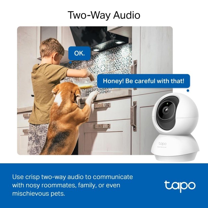 Tapo TP-Link C200 360° 2MP 1080p Full HD Pan/Tilt Home Security Wi-Fi Smart Camera| Alexa Enabled| 2-Way Audio| Night Vision| Motion Detection| Sound and Light Alarm| Indoor CCTV White- Tapo TP-Link C200 360° 2MP 1080p Full HD Pan/Tilt Home Security Wi-Fi Smart Camera| Alexa Enabled| 2-Way Audio| Night Vision| Motion Detection| Sound and Light Alarm| Indoor CCTV White-