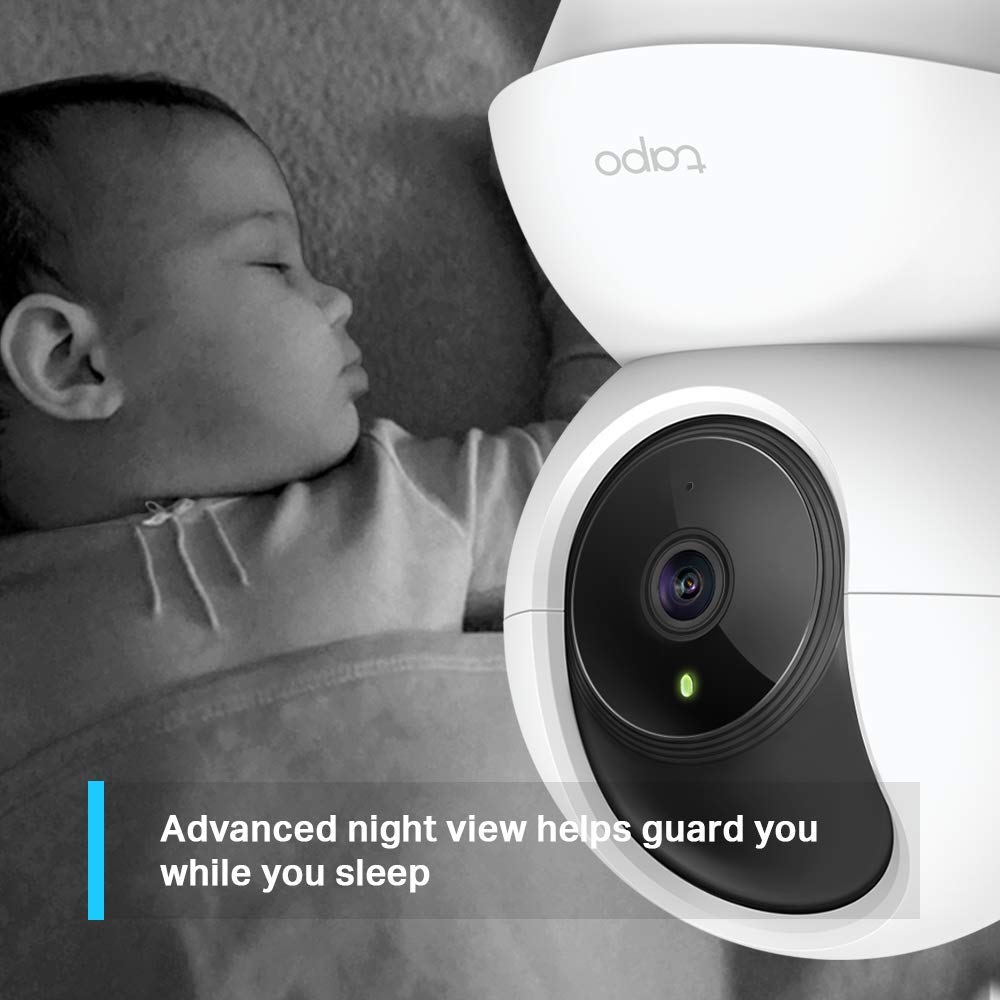 Tapo TP-Link C200 360° 2MP 1080p Full HD Pan/Tilt Home Security Wi-Fi Smart Camera| Alexa Enabled| 2-Way Audio| Night Vision| Motion Detection| Sound and Light Alarm| Indoor CCTV White-