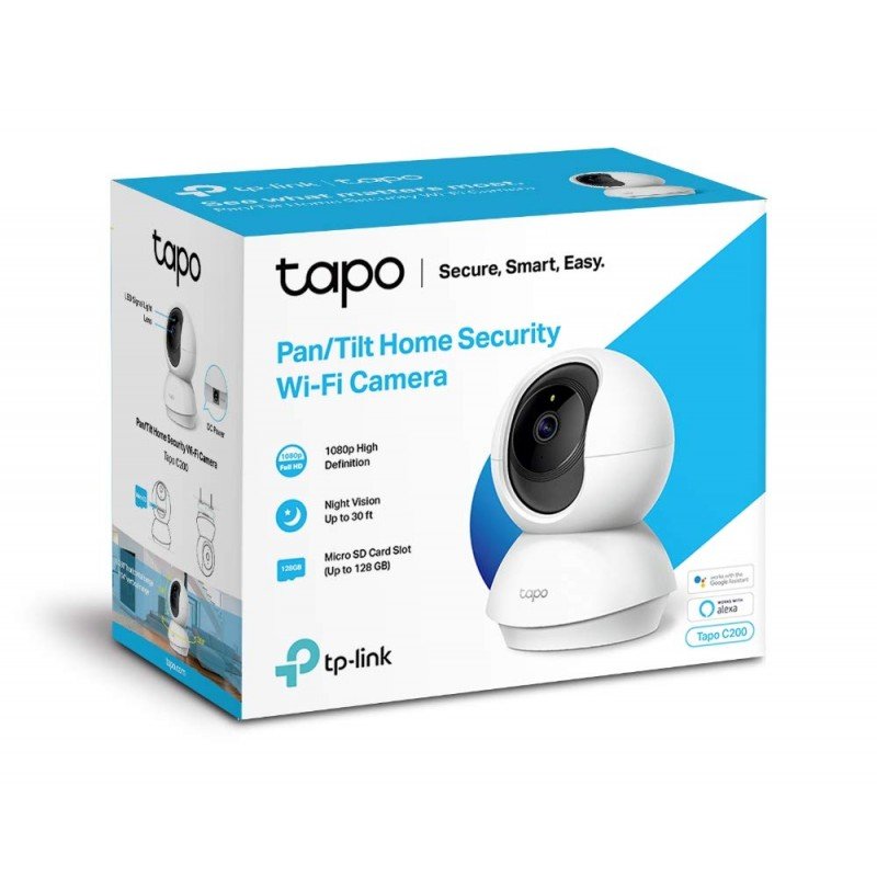 Tapo TP-Link C200 360° 2MP 1080p Full HD Pan/Tilt Home Security Wi-Fi Smart Camera| Alexa Enabled| 2-Way Audio| Night Vision| Motion Detection| Sound and Light Alarm| Indoor CCTV White- Tapo TP-Link C200 360° 2MP 1080p Full HD Pan/Tilt Home Security Wi-Fi Smart Camera| Alexa Enabled| 2-Way Audio| Night Vision| Motion Detection| Sound and Light Alarm| Indoor CCTV White-