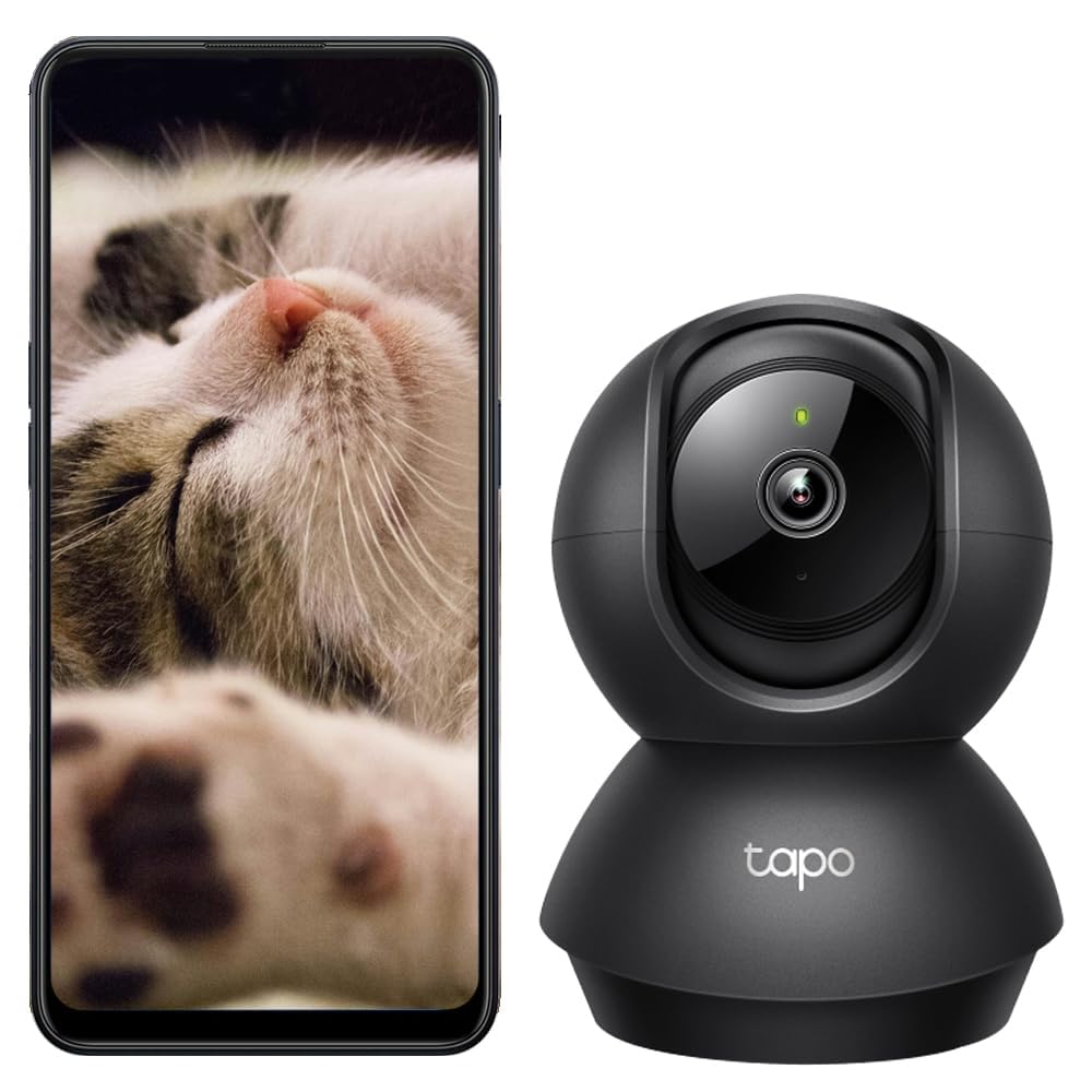 Tapo TP-Link C210P2 360° 3MP 2K 2304 Full HD 1296P Video Pan/Tilt Smart Wi-Fi Security Camera | Alexa Enabled | 2-Way Audio| Night Vision| Motion Detection | Indoor CCTV | Pack of 2,White
