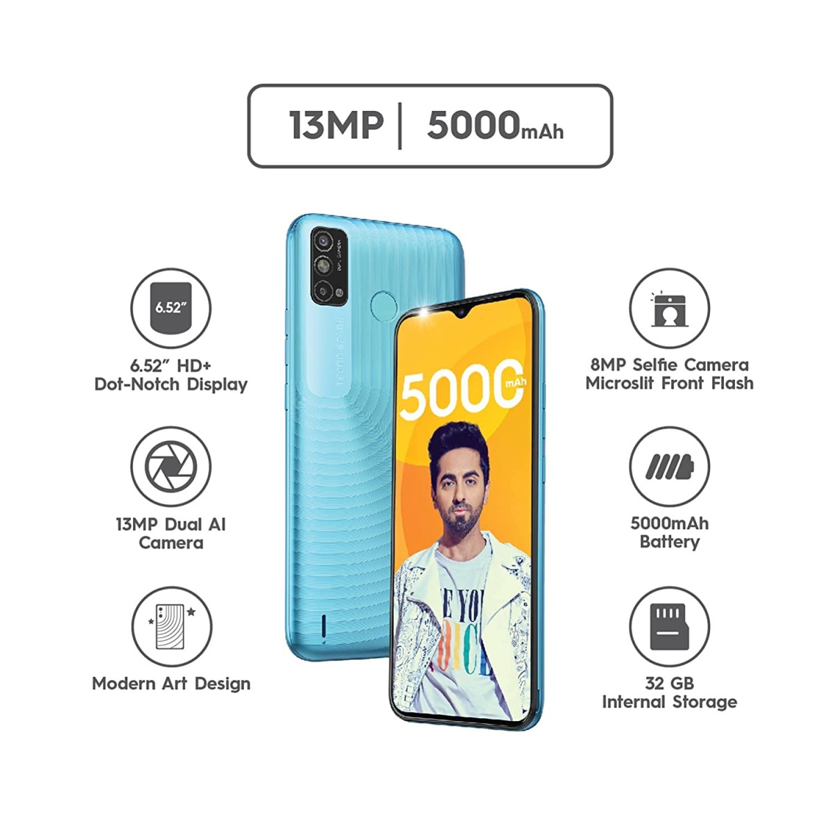 Tecno Spark Go 2021 Maldives Blue 2GB RAM 32GB Storage refurbished