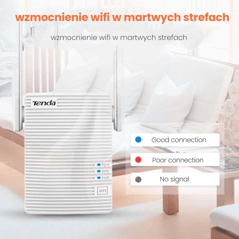 Tenda te A18 AC1200 Gigabit WiFi Range Extender/Repeater/Booster/Hotspot with 100 Mbps LAN Port, Dual Band 2.4GHz 300Mbps+5GHz 867Mbps, Hide SSID, WPS Function, Encryption Mode Tenda te A18 AC1200 Gigabit WiFi Range Extender/Repeater/Booster/Hotspot with 100 Mbps LAN Port, Dual Band 2.4GHz 300Mbps+5GHz 867Mbps, Hide SSID, WPS Function, Encryption Mode