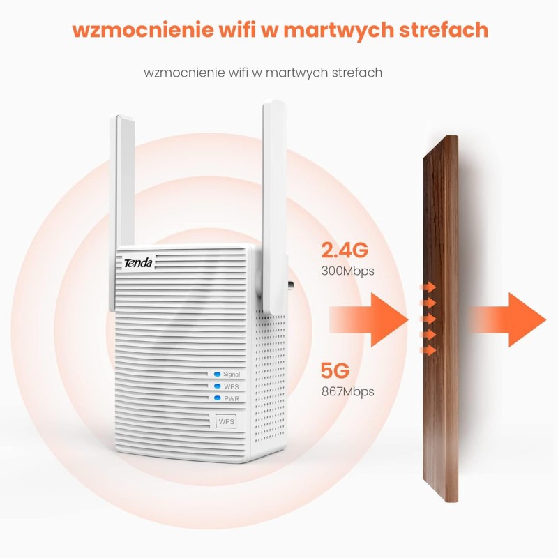 Tenda te A18 AC1200 Gigabit WiFi Range Extender/Repeater/Booster/Hotspot with 100 Mbps LAN Port, Dual Band 2.4GHz 300Mbps+5GHz 867Mbps, Hide SSID, WPS Function, Encryption Mode Tenda te A18 AC1200 Gigabit WiFi Range Extender/Repeater/Booster/Hotspot with 100 Mbps LAN Port, Dual Band 2.4GHz 300Mbps+5GHz 867Mbps, Hide SSID, WPS Function, Encryption Mode