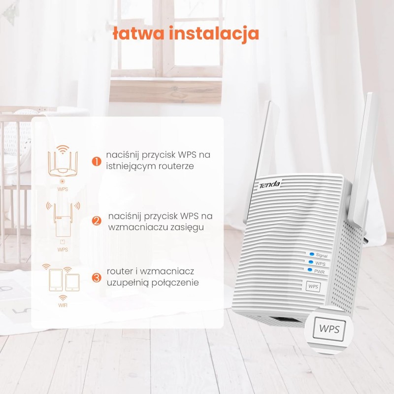 Tenda te A18 AC1200 Gigabit WiFi Range Extender/Repeater/Booster/Hotspot with 100 Mbps LAN Port, Dual Band 2.4GHz 300Mbps+5GHz 867Mbps, Hide SSID, WPS Function, Encryption Mode Tenda te A18 AC1200 Gigabit WiFi Range Extender/Repeater/Booster/Hotspot with 100 Mbps LAN Port, Dual Band 2.4GHz 300Mbps+5GHz 867Mbps, Hide SSID, WPS Function, Encryption Mode