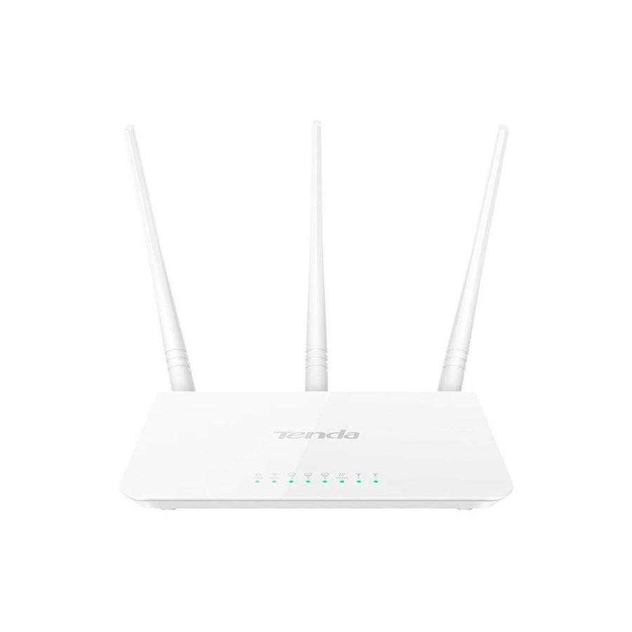 Tenda F3 300Mbps Wi-Fi Router, Easy Setup, WPS Button, Parental Control, Bandwidth Control, Wi-Fi Schedule, with 3 * 5dBi High Power External Antennas (White, N300 F3)